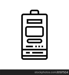 1 2aa battery power energy line icon vector. 1 2aa battery power energy sign. isolated contour symbol black illustration. 1 2aa battery power energy line icon vector illustration