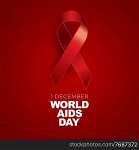 1 December World Aids Day Concept with Red Ribbon Sign. Vector illustration EPS10. 1 December World Aids Day Concept with Red Ribbon Sign. Vector illustration