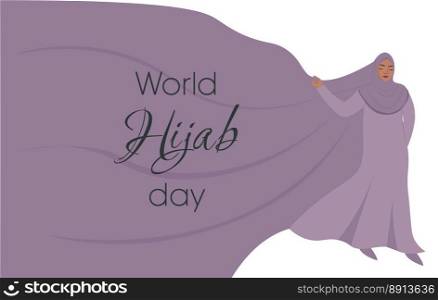 1 february vector illustration Happy World Hijab Woman Day Concept. 1 february vector illustration Happy World Hijab Woman Day Concept.