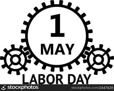 1 may labour day logo gears