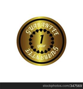 1 year guarantee golden label in simple style on a white background. 1 year guarantee golden label, simple style