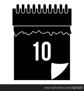 10 date calendar icon. Simple illustration of 10 date calendar vector icon for web. 10 date calendar icon, simple style