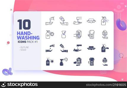 10 Hand Sanitizer Icon set Pack  1