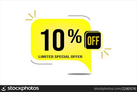 10% off yellow balloon with black numbers