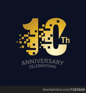 10 year Anniversary logo template. Design Vector template for celebration