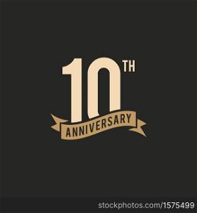 10 Years Anniversary Celebration Icon Vector Logo Design Template