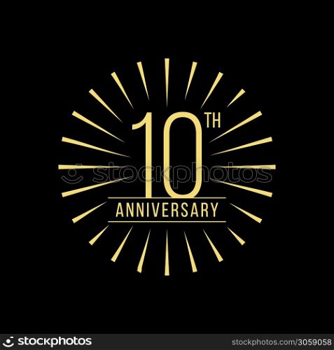 10 Years Anniversary Celebration Vector Logo Design Template