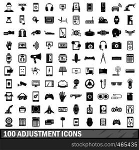 100 adjustment icons set in simple style for any design vector illustration. 100 adjustment icons set, simple style