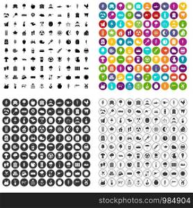 100 agricultural operation icons set vector in 4 variant for any web design isolated on white. 100 agricultural operation icons set vector variant