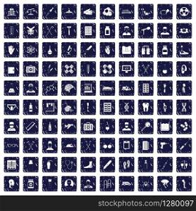 100 ambulance icons set in grunge style sapphire color isolated on white background vector illustration. 100 ambulance icons set grunge sapphire