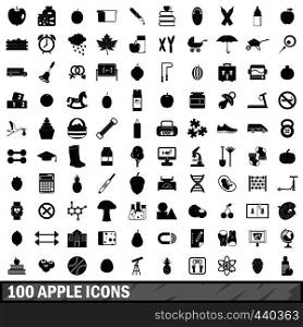 100 apple icons set in simple style for any design vector illustration. 100 apple icons set, simple style