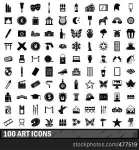 100 art icons set in simple style for any design vector illustration. 100 art icons set, simple style