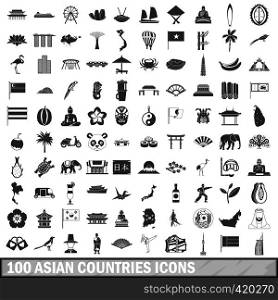 100 asian icons set in simple style for any design vector illustration. 100 asian icons set in simple style