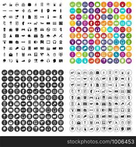 100 audio icons set vector in 4 variant for any web design isolated on white. 100 audio icons set vector variant