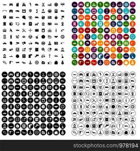 100 auto service icons set vector in 4 variant for any web design isolated on white. 100 auto service center icons set vector variant