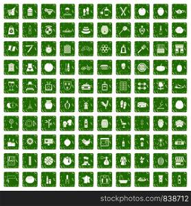 100 beauty product icons set in grunge style green color isolated on white background vector illustration. 100 beauty product icons set grunge green