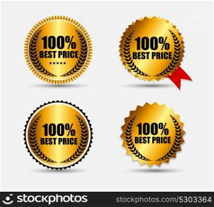100 % Best Price Label Set Vector Illustration EPS10. 100 % Best Price Label Set Vector Illustration