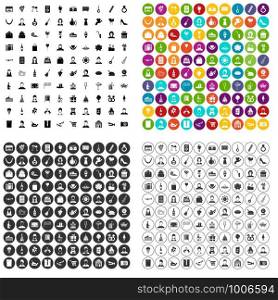 100 birthday icons set vector in 4 variant for any web design isolated on white. 100 birthday icons set vector variant