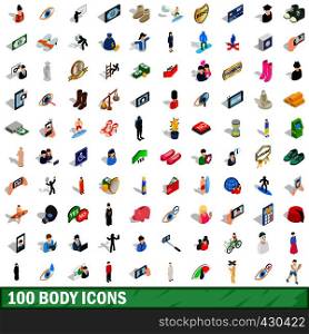 100 body icons set in isometric 3d style for any design vector illustration. 100 body icons set, isometric 3d style