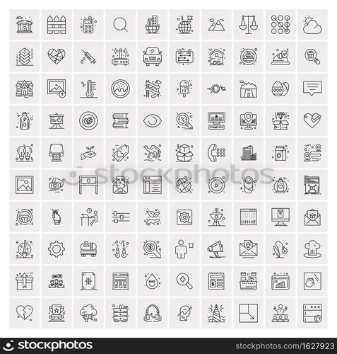 100 Business Icons Universal Set for Web and Mobile
