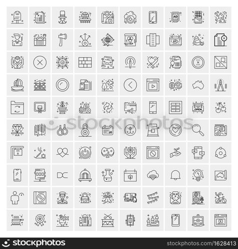 100 Business Icons Universal Set for Web and Mobile 