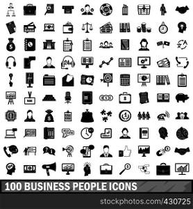 100 business people icons set in simple style for any design vector illustration. 100 business people icons set, simple style