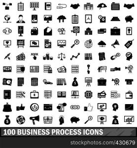100 business process icons set in simple style for any design vector illustration. 100 business process icons set, simple style