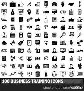 100 business training icons set in simple style for any design vector illustration. 100 business training icons set, simple style