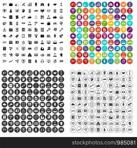 100 business training icons set vector in 4 variant for any web design isolated on white. 100 business training icons set vector variant