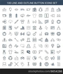 100 button icons Royalty Free Vector Image