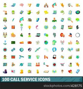 100 call service icons set in cartoon style for any design vector illustration. 100 call service icons set, cartoon style