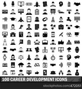 100 career development icons set in simple style for any design vector illustration. 100 career development icons set, simple style