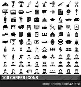 100 career icons set in simple style for any design vector illustration. 100 career icons set in simple style