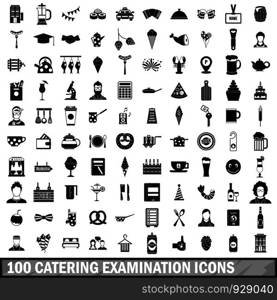 100 catering examination icons set in simple style for any design vector illustration. 100 catering examination icons set, simple style