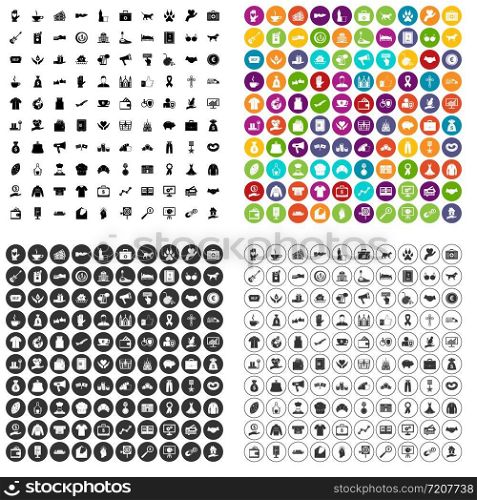 100 charity icons set vector in 4 variant for any web design isolated on white. 100 charity icons set vector variant