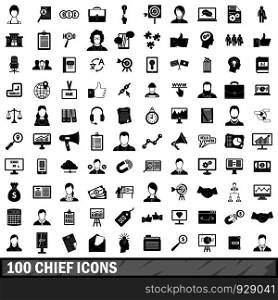 100 chief icons set in simple style for any design vector illustration. 100 chief icons set, simple style