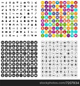 100 children icons set vector in 4 variant for any web design isolated on white. 100 children icons set vector variant