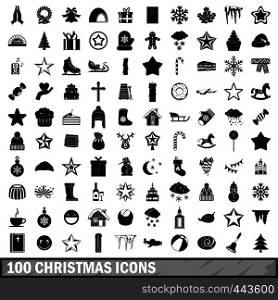 100 christmas icons set in simple style for any design vector illustration. 100 christmas icons set, simple style