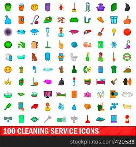100 cleaning service icons set in cartoon style for any design vector illustration. 100 cleaning service icons set, cartoon style