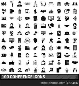 100 coherence icons set in simple style for any design vector illustration. 100 coherence icons set, simple style