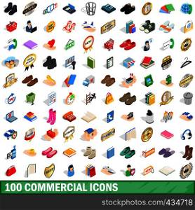 100 commercial icons set in isometric 3d style for any design vector illustration. 100 commercial icons set, isometric 3d style