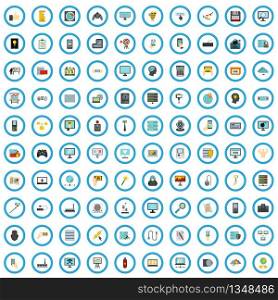 100 communication review icons set in flat style for any design vector illustration. 100 communication review icons set, flat style