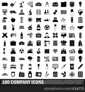 100 company icons set in simple style for any design vector illustration. 100 company icons set, simple style