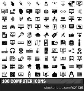 100 computer icons set in simple style for any design vector illustration. 100 computer icons set in simple style