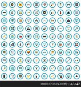 100 computer review icons set in flat style for any design vector illustration. 100 computer review icons set, flat style