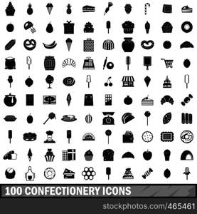 100 confectionery icons set in simple style for any design vector illustration. 100 confectionery icons set, simple style