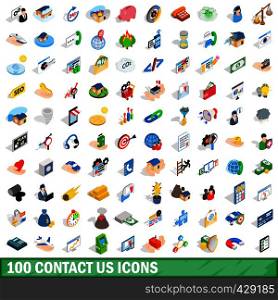 100 contact us icons set in isometric 3d style for any design vector illustration. 100 contact us icons set, isometric 3d style