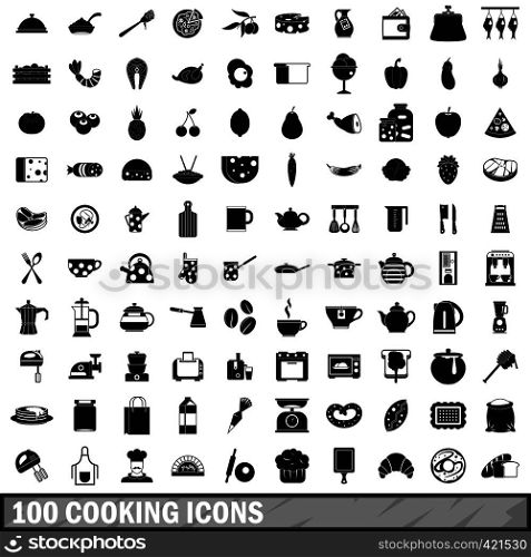 100 cooking icons set in simple style for any design vector illustration. 100 cooking icons set in simple style