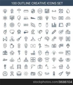 100 creative icons Royalty Free Vector Image