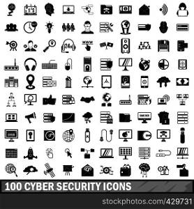 100 cyber security icons set in simple style for any design vector illustration. 100 cyber security icons set, simple style